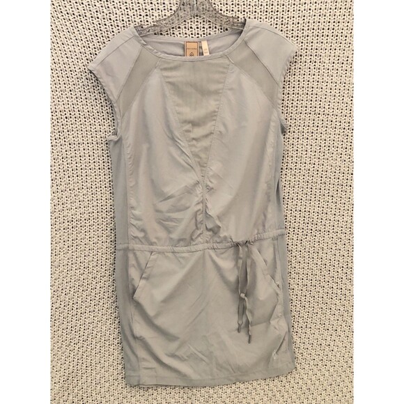 Indygena Laco Activewear Dress Gray Small Drawstring Waist Pockets Hiking Travel - Picture 2 of 8